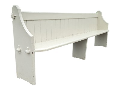 Lot 1050a - 19TH CENTURY VICTORIAN PAINTED PINE CHURCH PEW / BENCH