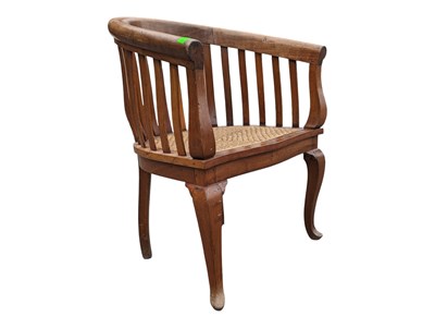 Lot 655 - 19TH CENTURY VICTORIAN WALNUT SMOKERS' BOW ARMCHAIR