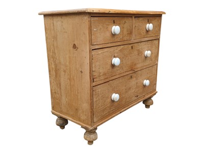 Lot 648 - 19TH CENTURY VICTORIAN PINE CHEST OF DRAWERS