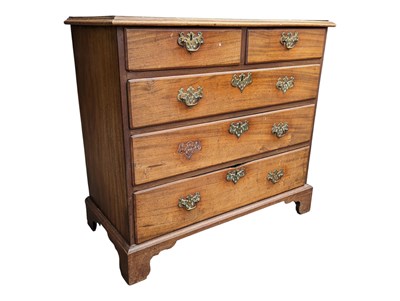 Lot 1044 - 19TH CENTURY GEORGE III MAHOGANY CHEST OF DRAWERS