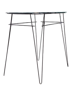 Lot 803 - MID 20TH CENTURY WIREWORK METAL & GLASS OCCASIONAL TABLE