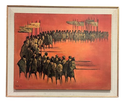 Lot 189 - DEBORAH JONES (1921-2012) - MARCH OF THE KINGS - 1960S PRINT ON BOARD