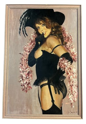 Lot 109 - P. COLLIER (20TH CENTURY) - 1970S NUDE OIL ON BOARD PORTRAIT PAINTING