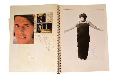 Lot 180 - MUSIC - LARGE ALBUM OF C1960S / 1970S MUSIC AUTOGRAPHS