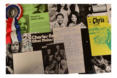 Lot 180 - MUSIC - LARGE ALBUM OF C1960S / 1970S MUSIC AUTOGRAPHS