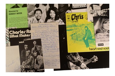 Lot 180 - MUSIC - LARGE ALBUM OF C1960S / 1970S MUSIC AUTOGRAPHS