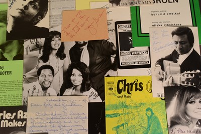 Lot 180 - MUSIC - LARGE ALBUM OF C1960S / 1970S MUSIC AUTOGRAPHS