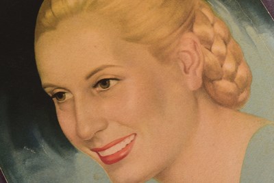Lot 36 - HISTORY - EVA PERON (D.1952) - INCREDIBLY RARE SIGNED PORTRAIT