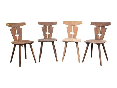 Lot 1016 - JACOB KIELLAND BRANDT MANNER - FOUR BRUTALIST DINING KITCHEN CHAIRS