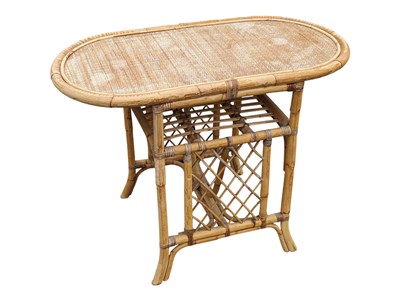 Lot 811 - MID CENTURY 1980S BAMBOO KITCHEN DINING TABLE & PAIR OF CHAIRS