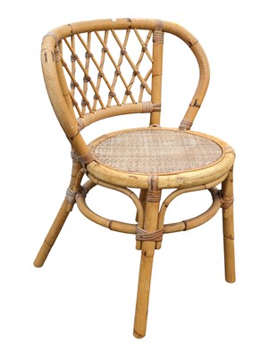 Lot 811 - MID CENTURY 1980S BAMBOO KITCHEN DINING TABLE & PAIR OF CHAIRS