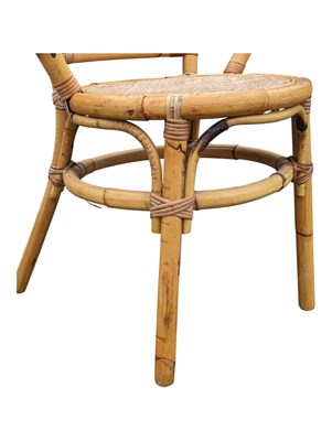 Lot 811 - MID CENTURY 1980S BAMBOO KITCHEN DINING TABLE & PAIR OF CHAIRS
