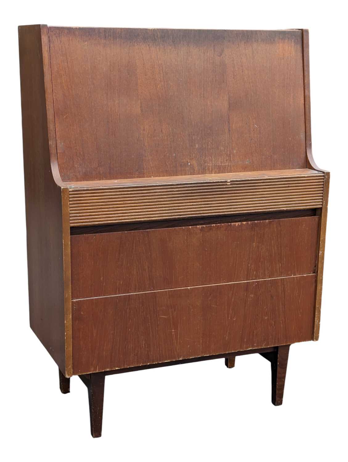 Lot 813 - ELLIOTTS OF NEWBURY - MID CENTURY TEAK WOOD WRITING BUREAU DESK