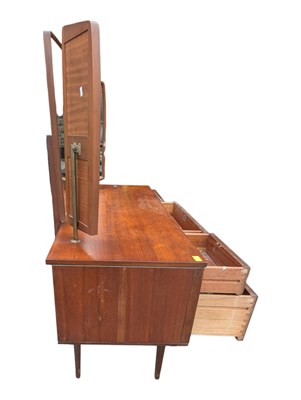 Lot 817 - BUTILUX FURNITURE - VINTAGE MID CENTURY AFROMOSIA TEAK DRESSING TABLE