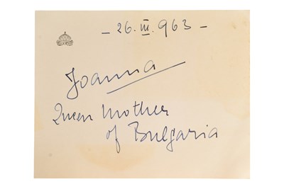 Lot 194 - ROYALTY - GIOVANNA OF SAVOY (D.2000) - AUTOGRAPH ON CARD