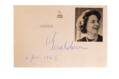 Lot 175 - ROYALTY - GERALDINE OF ALBANIA (D.2002) - AUTOGRAPH ON CARD