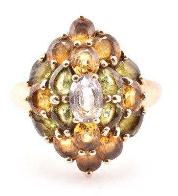 Lot 301 - HALLMARKED 9CT GOLD & SAPPHIRE CLUSTER RING