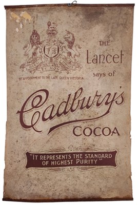Lot 96 - CADBURY'S COCOA - TURN OF THE CENTURY TIN SIGN