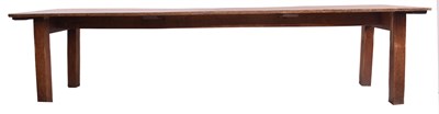 Lot 388 - LARGE 20TH CENTURY OAK REFECTORY DINING TABLE