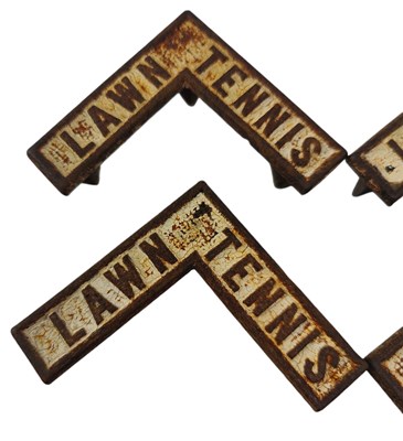 Lot 177 - EIGHT EARLY 20TH CENTURY CAST IRON LAWN TENNIS COURT MARKING PINS