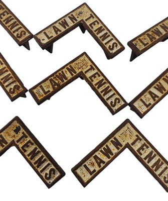 Lot 177 - EIGHT EARLY 20TH CENTURY CAST IRON LAWN TENNIS COURT MARKING PINS