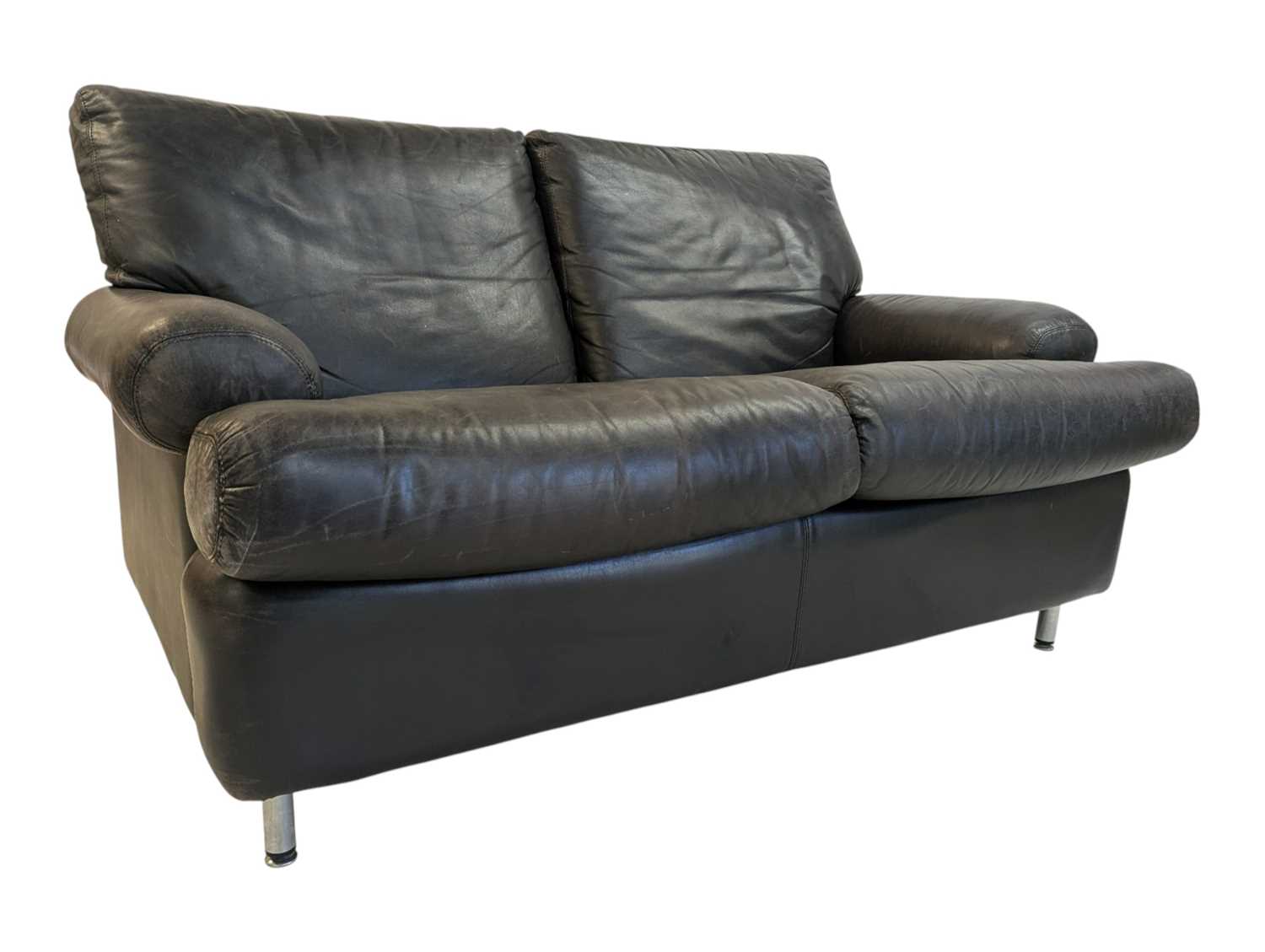 Lot 885 - MID CENTURY ITALIAN DESIGN - BRUNATI MEDA TWO SEAT LEATHER SOFA