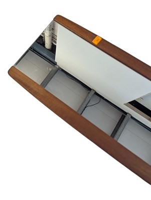 Lot 886 - BRITISH MODERN DESIGN - MID CENTURY ATOMIC TEAK WALL MIRROR