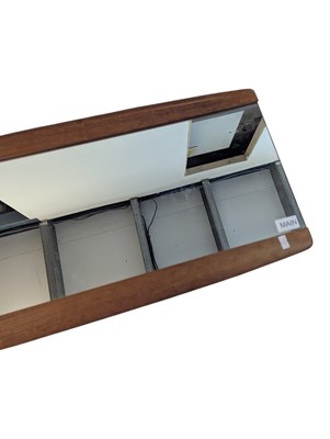 Lot 886 - BRITISH MODERN DESIGN - MID CENTURY ATOMIC TEAK WALL MIRROR