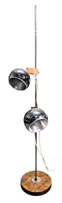 Lot 24 - TEMDE, GERMANY - MID CENTURY CIRCA 1960S/70S CHROME & TEAK FLOOR LAMP