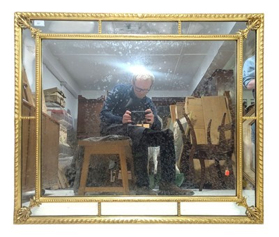 Lot 367 - FRENCH LOUIS XVI INSPIRED 19TH CENTURY GILTWOOD WALL MIRROR
