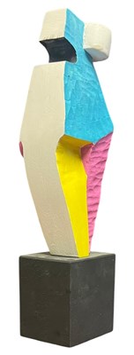 Lot 31 - KEITH NEWSTEAD (B. 1943) - CUBISMO, CIRCA 2023 - CARVED PAINTED WOOD