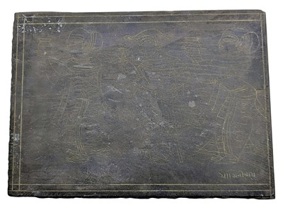Lot 171 - JAMINI ROY (1887-1972) - THREE DANCING FIGURES - ENGRAVING ON SLATE