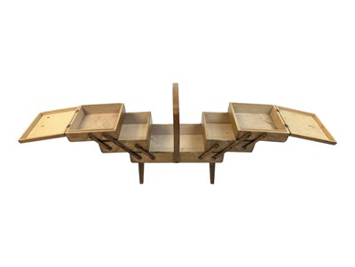 Lot 847 - BRITISH MODERN DESIGN - MID 20TH CENTURY TEAK CANTILEVER SEWING BOX