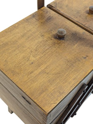 Lot 847 - BRITISH MODERN DESIGN - MID 20TH CENTURY TEAK CANTILEVER SEWING BOX