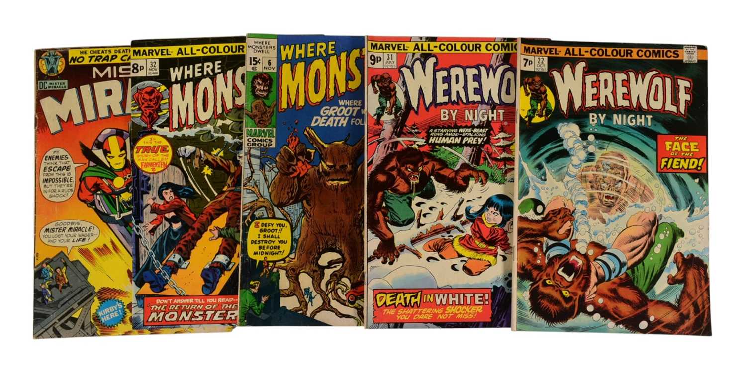 Lot 635 - COMIC BOOKS - WEREWORLF / WHERE MONSTERS DWELL / MISTER MIRACLE