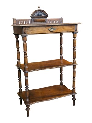 Lot 963 - 19TH CENTURY VICTORIAN MAHOGANY GALLERY BACK WHATNOT / ETAGERE