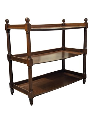 Lot 1072 - VICTORIAN 19TH CENTURY MAHOGANY THREE TIER BUFFET STAND