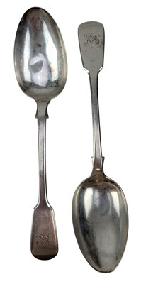 Lot 107 - PAIR OF LARGE VICTORIAN HALLMARKED SILVER TABLE SPOONS