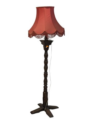 Lot 1066 - EARLY 20TH CENTURY HAND CARVED FLOOR STANDING LAMP