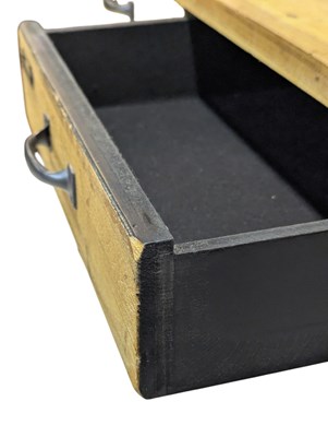 Lot 857 - MODERN DESIGN - PINE & CAST METAL BASED CONSOLE HALL TABLE