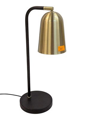 Lot 864 - PAIR OF CONTEMPORARY INDUSTRIAL GOLD PENDANT BEDSIDE TABLE LAMPS