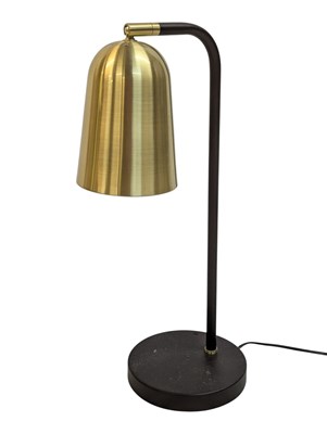 Lot 864 - PAIR OF CONTEMPORARY INDUSTRIAL GOLD PENDANT BEDSIDE TABLE LAMPS