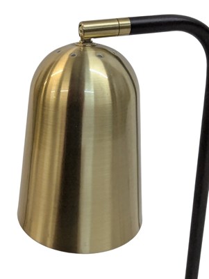 Lot 864 - PAIR OF CONTEMPORARY INDUSTRIAL GOLD PENDANT BEDSIDE TABLE LAMPS