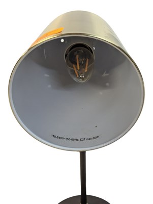 Lot 864 - PAIR OF CONTEMPORARY INDUSTRIAL GOLD PENDANT BEDSIDE TABLE LAMPS