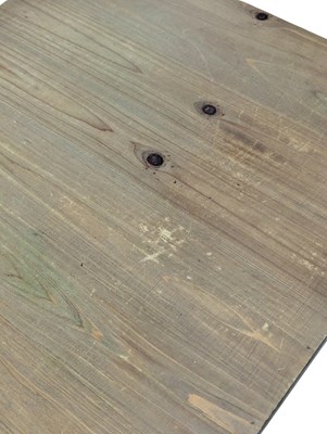 Lot 870 - MODERN DESIGN - PAIR OF PLANKED WOOD & METAL INDUSTRIAL STYLE BEDSIDE TABLES