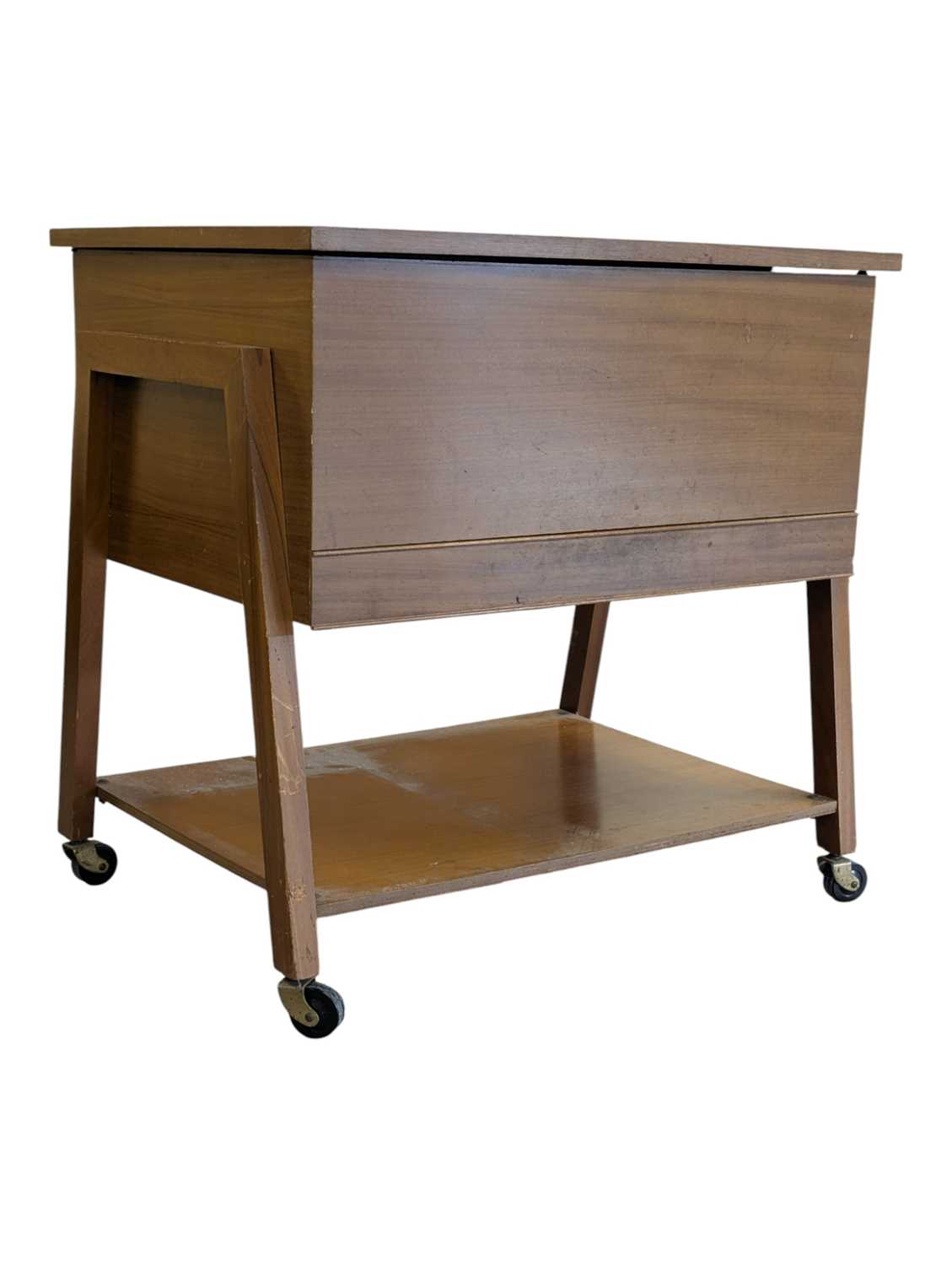 Lot 877 - ARNOLD FURNITURE - MID CENTURY TEAK SEWING BOX