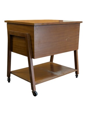 Lot 877 - ARNOLD FURNITURE - MID CENTURY TEAK SEWING BOX