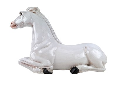 Lot 258 - ITALIAN MID CENTURY GLAZED CERAMIC UNICORN FIGURE