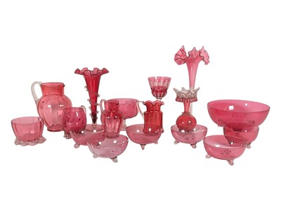 Lot 16 - COLLECTION OF 19TH & 20TH CENTURY RUBY / CRANBERRY FLASH GLASS