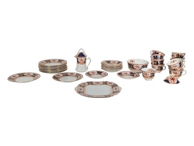 Lot 13 - EARLY 20TH CENTURY SALISBURY CHINA DERBY BLUE PATTERN TEA SERVICE